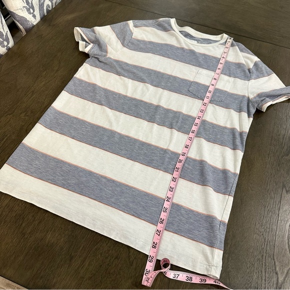 Goodfellow & Co. Men’s Size Medium White with Blue Orange Stripes Pocket Tee - Picture 8 of 11